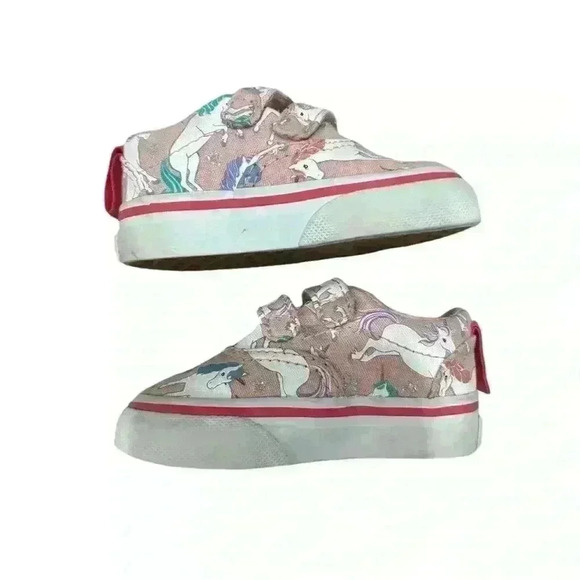 Vans Doheny Girls Unicorn Stars Pink Skater Skate Sneakers Baby Toddler Size 2 - Picture 4 of 4